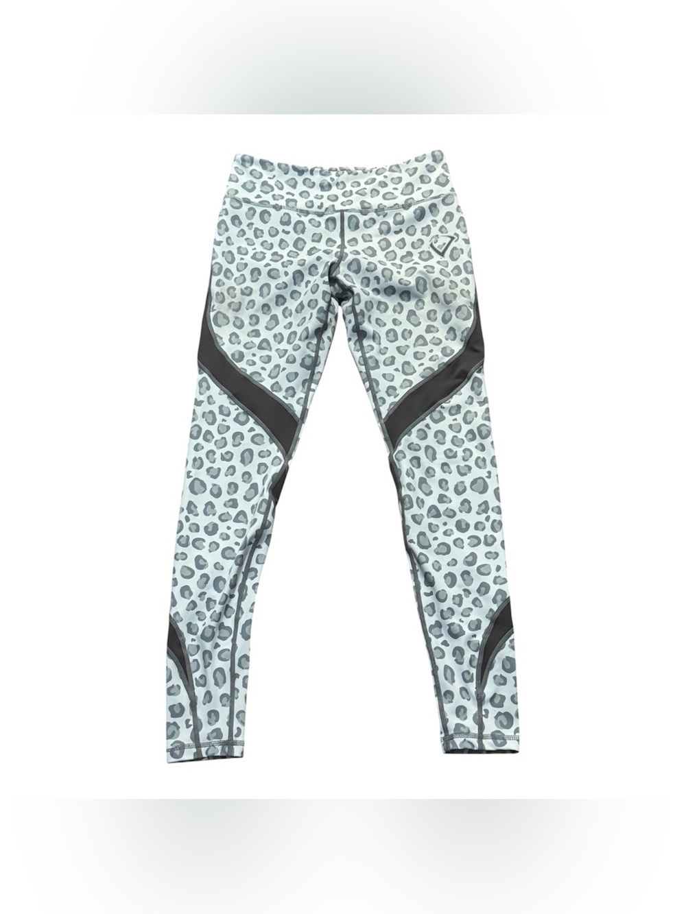 Violate The Dress Code Gray Leopard High-Waisted Mesh Panel Leggings Medium